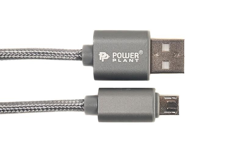 Кабель PowerPlant (CA910519) Quick Charge USB 2.0 AM – Micro, 2м, Grey