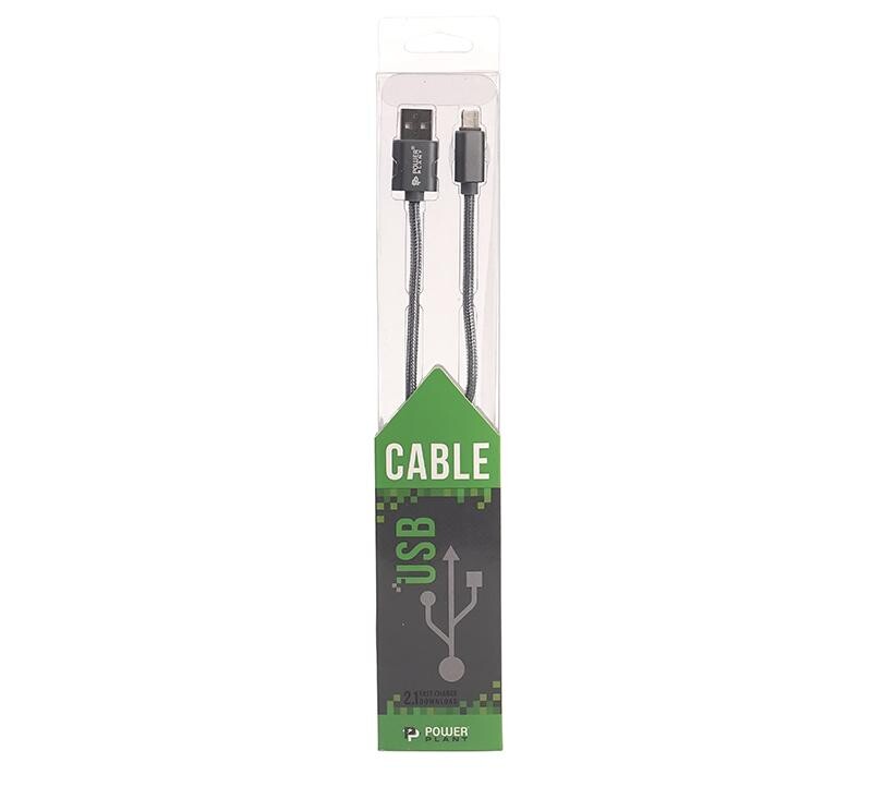 Кабель PowerPlant Quick Charge USB2.0-Lightning, 2м Grey (CA910526)