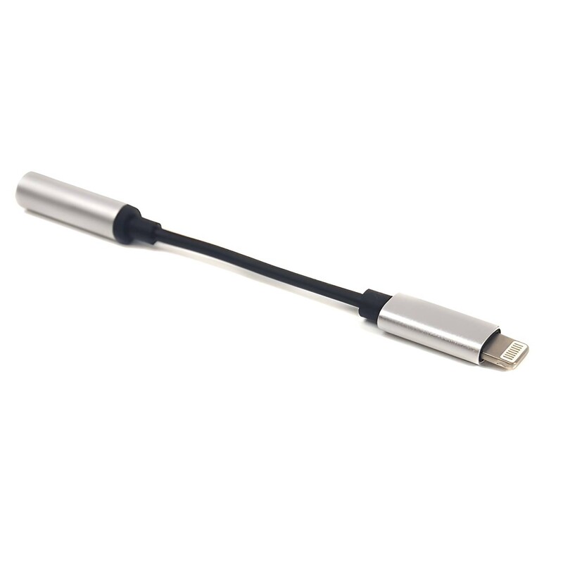Адаптер PowerPlant Lightning-Jack 3.5 мм, 0.1м Silver (CA910366)