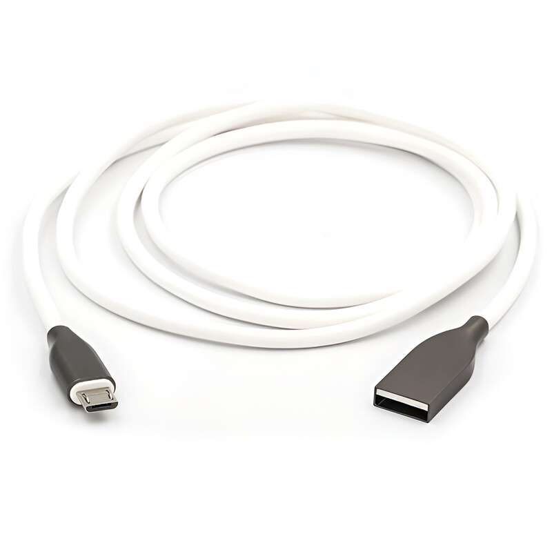 Кабель PowerPlant USB-microUSB, 1м White (CA910700)