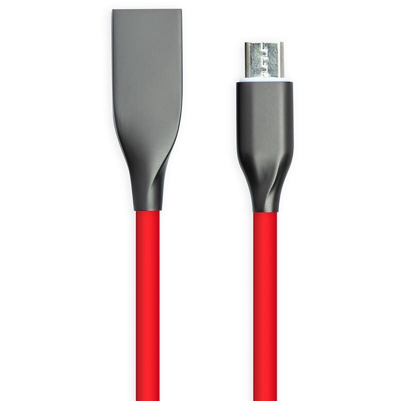Кабель PowerPlant USB-microUSB, 2м, силикон, Red (CA911370)
