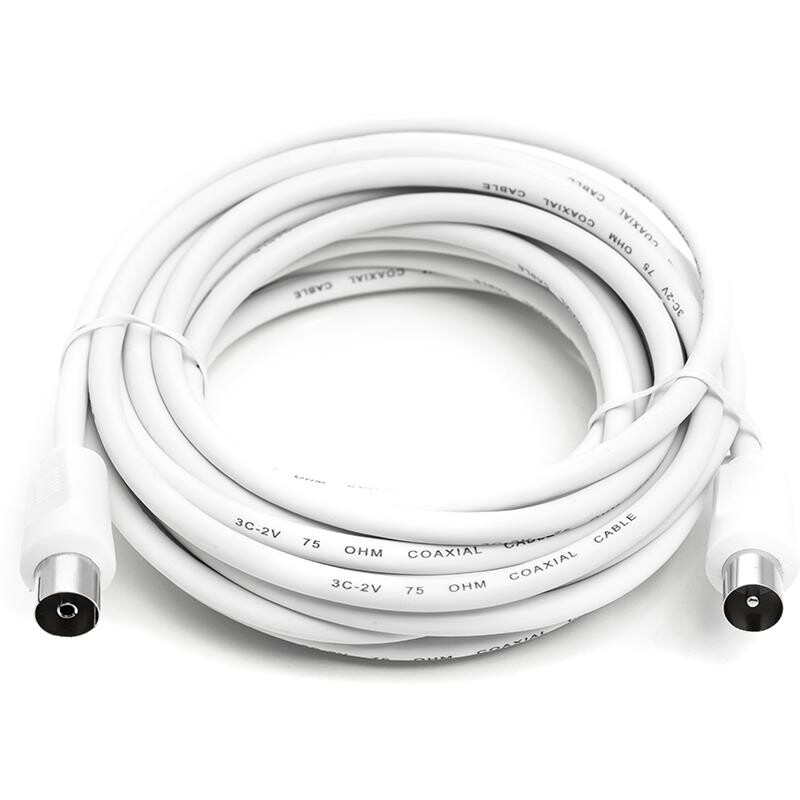 Кабель коаксиальний PowerPlant (CA911936) 5 м, White