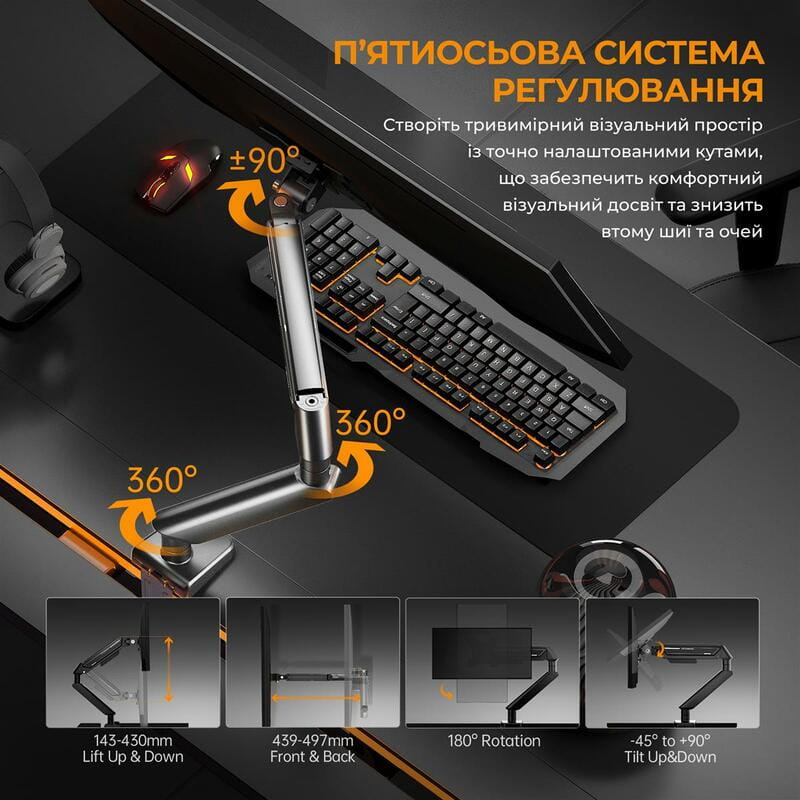 Кронштейн Anda Seat Stealth II 17"-32" Orange (AD-W-A6D-1S-BO) (VESA100х100)