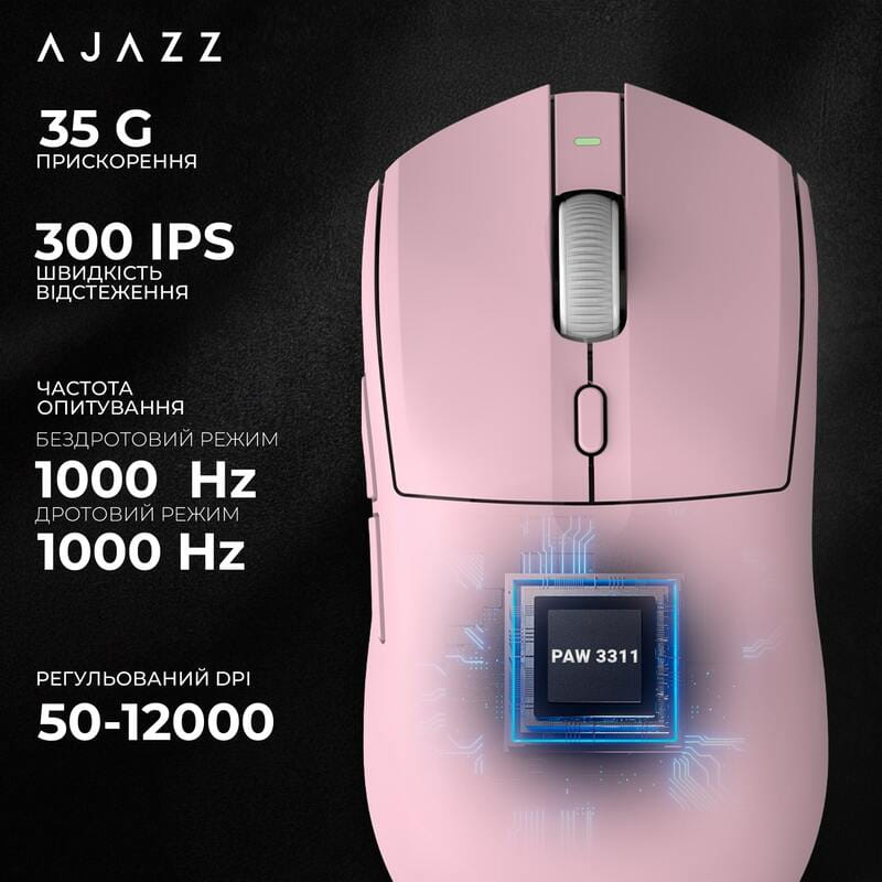 Мышь беспроводная Ajazz AJ139 V2 Pink (AJ139-V2-MC-Pink)