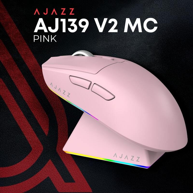 Мышь беспроводная Ajazz AJ139 V2 Pink (AJ139-V2-MC-Pink)