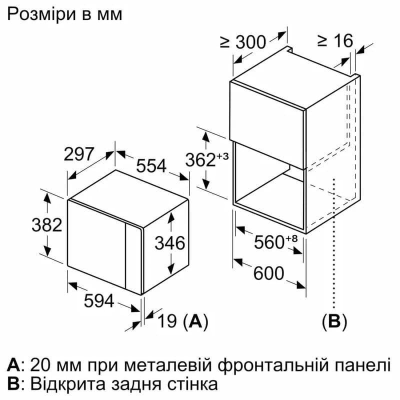Вбудована мікрохвильова піч Bosch BFL524MB2