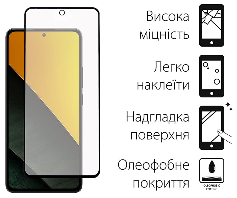Защитное стекло Dengos для Poco M7 Pro 5G Black Full Glue (TGFG-423)