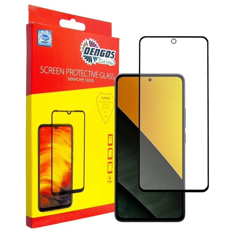 Защитное стекло Dengos для Poco M7 Pro 5G Black Full Glue (TGFG-423)