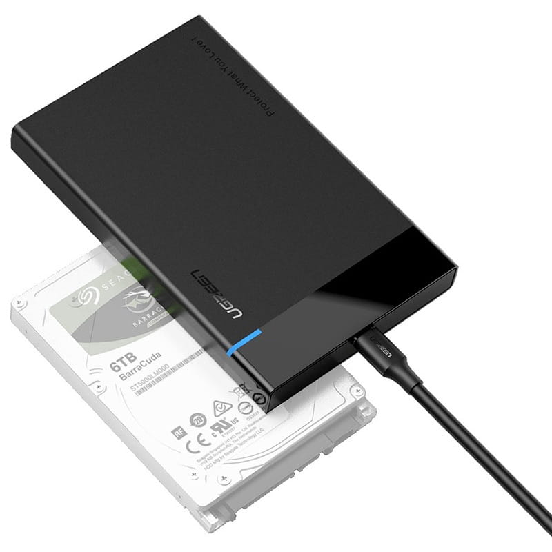 Внешний карман Ugreen для 2.5" HDD/SSD USB 3.1 US221 Black (50743)