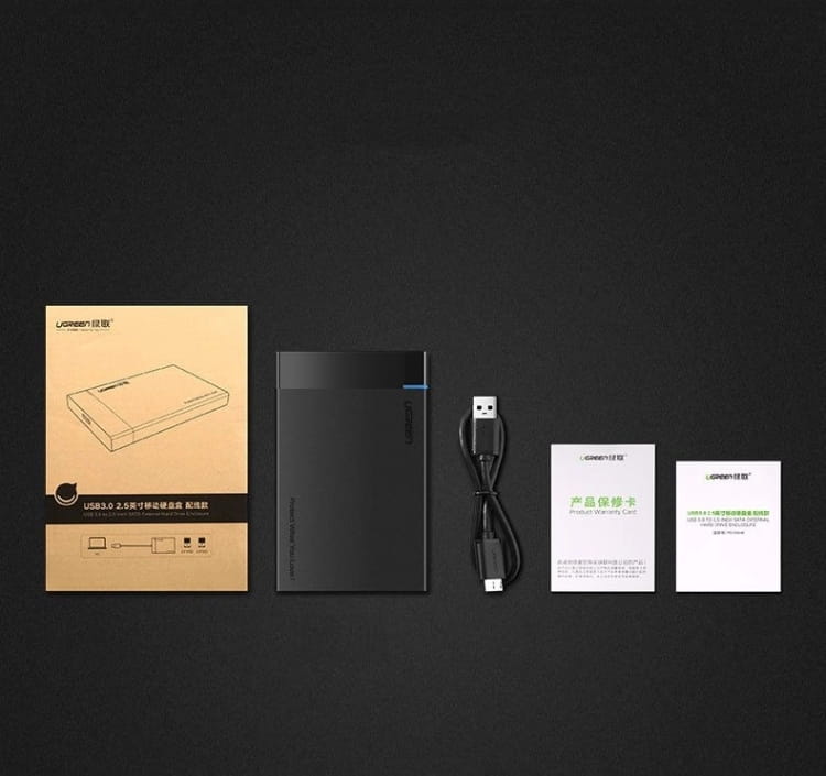 Зовнішня кишеня Ugreen для 2.5" HDD/SSD USB 3.0 US221 Black (30848)