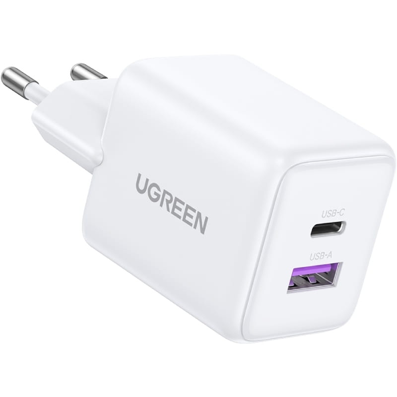 Зарядное устройство Ugreen X516 2xUSB 30W (USB-A + USB-C) White (65015)