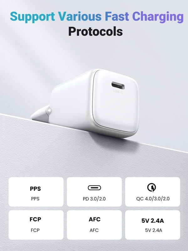 Зарядное устройство Ugreen X512 1xUSB 20W (USB-C) White (55554)