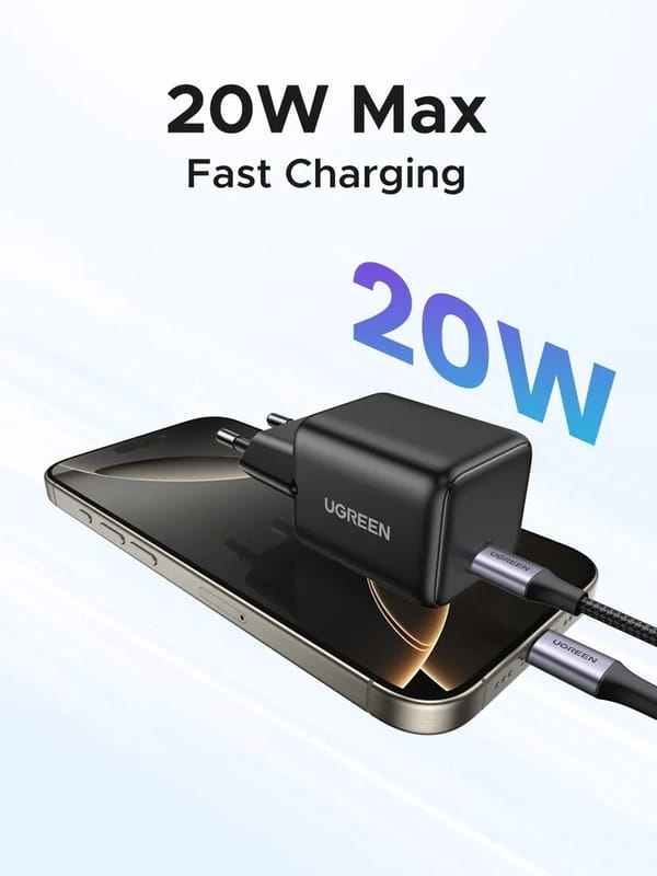 Зарядное устройство Ugreen X512 1xUSB 20W (USB-C) Black (55553)