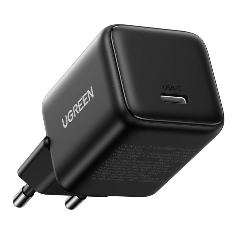 Зарядное устройство Ugreen X512 1xUSB 20W (USB-C) Black (55553)