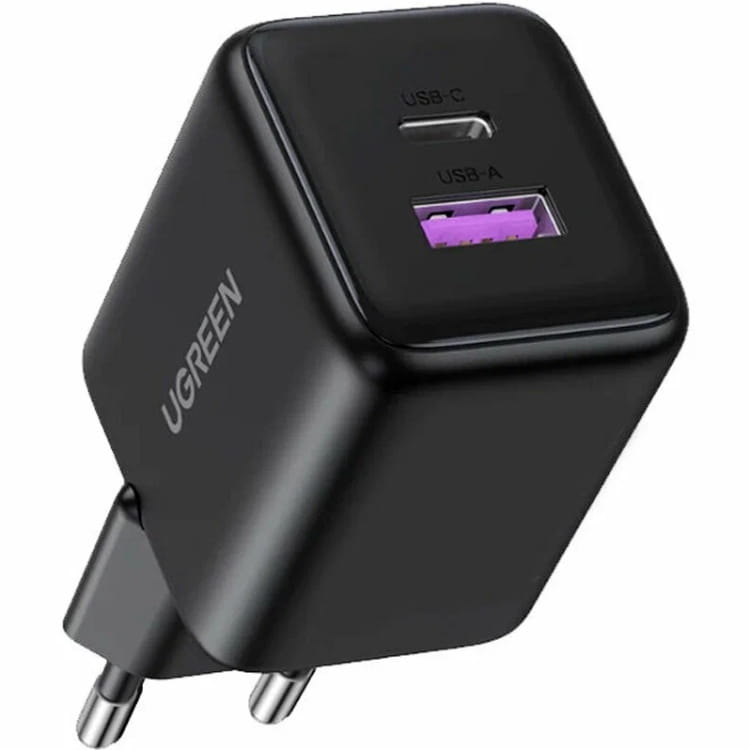 Зарядное устройство Ugreen X516 2xUSB 30W (USB-A + USB-C) Black (65014)