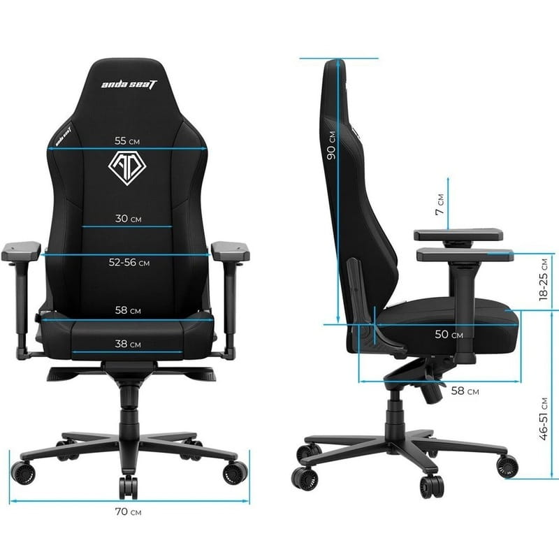 Крісло для геймерів Anda Seat Phantom 3 Size XL Black (AD18XL-52-B-F-B01)