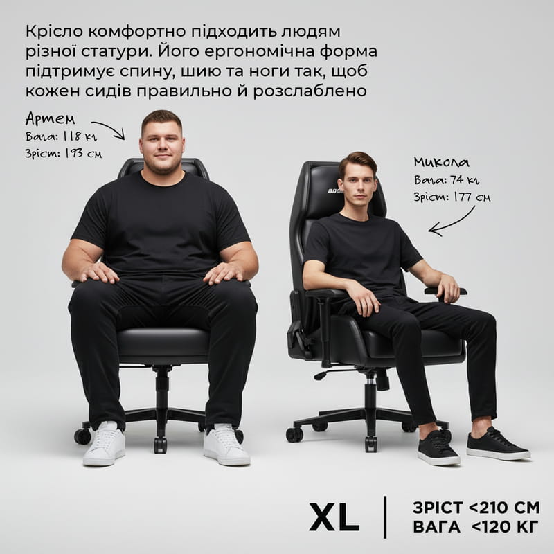 Крісло для геймерів Anda Seat X1 Gaming Sofa PVC Black (AD-W-SF01-04-B-PV)