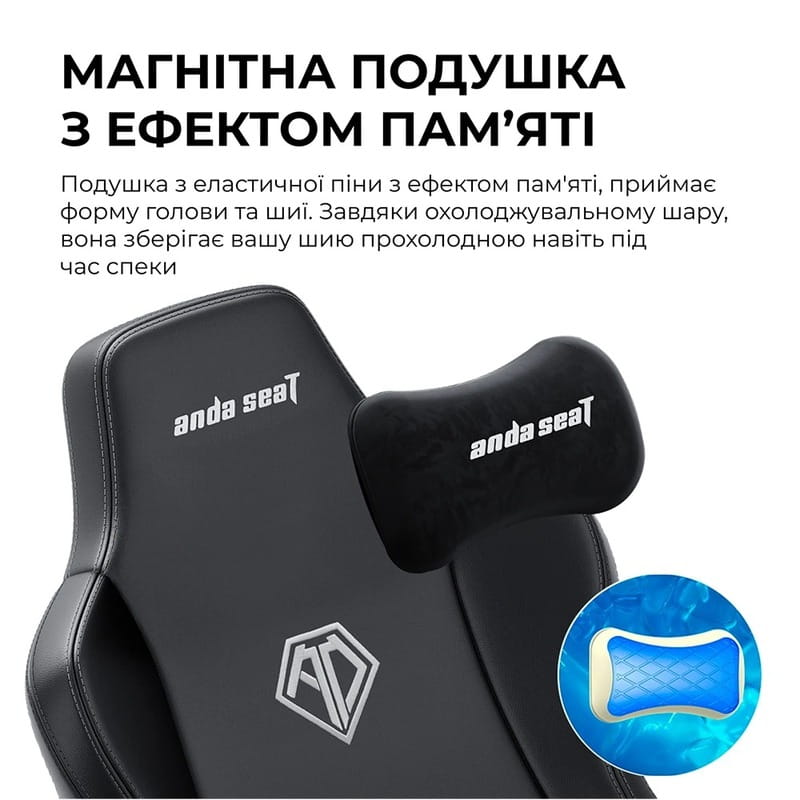 Крісло для геймерів Anda Seat Novis Plus Size XL Fabric Black (AD23YC-XL-01-B-F-B04)