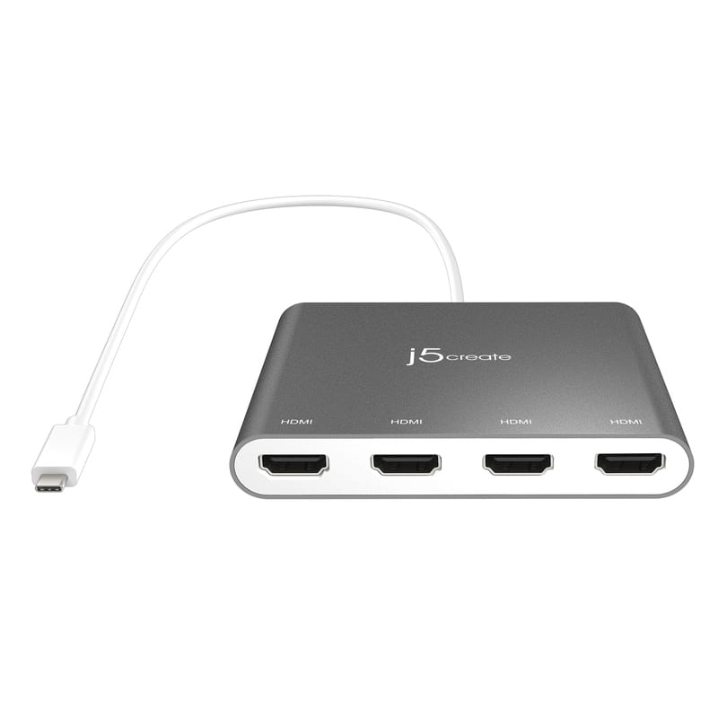 Адаптер J5create USB-A - 4 HDMI (M/F), Silver (JCA366-N)