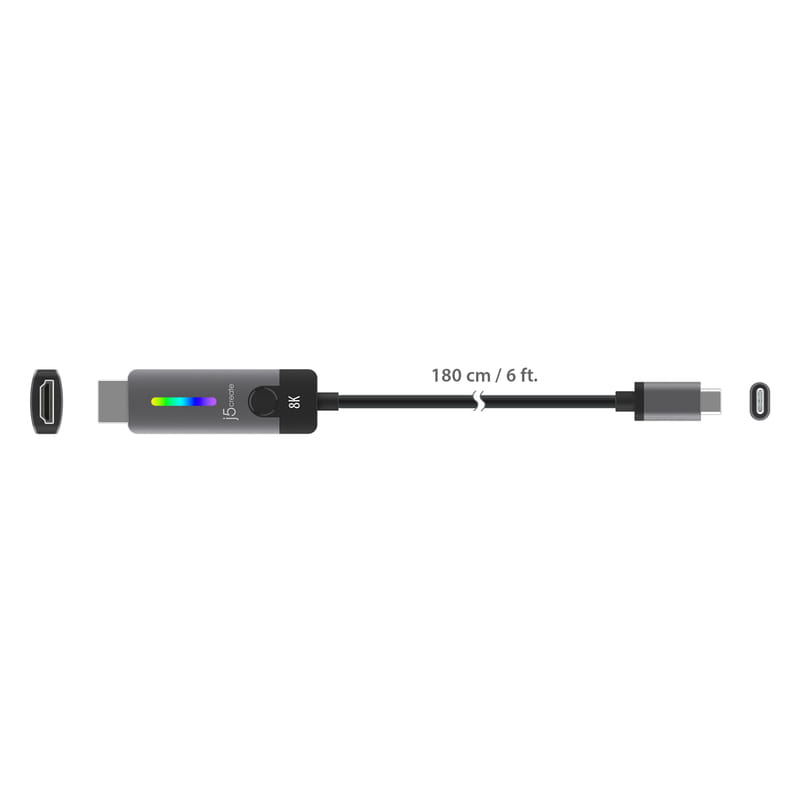 Кабель J5create USB-C - HDMI (M/M), 1.8 м, Black (JCC157-N)