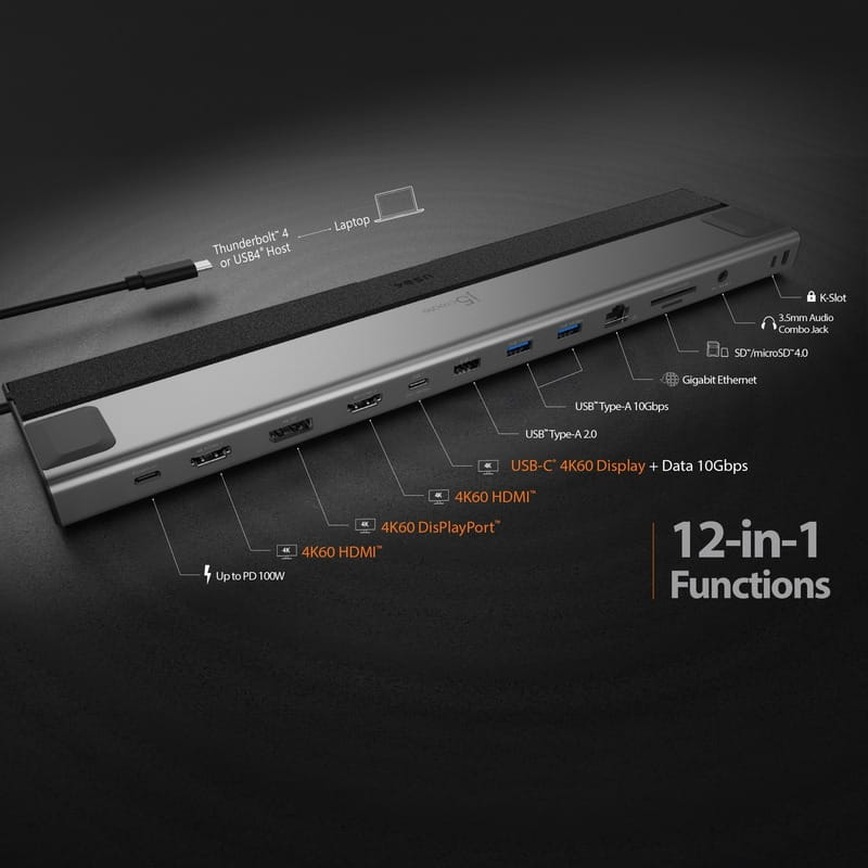 Док-станція J5create USB-C 12-в-1 (JCD554-N)
