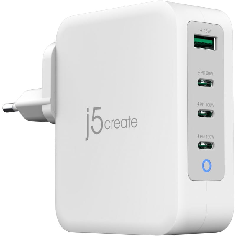 Сетевое зарядное устройство J5create GaN USB-C 130W White (JUP43130E-EN)