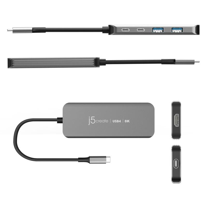 USB-хаб J5create USB-C 5-в-1 Grey (JCH453-N)