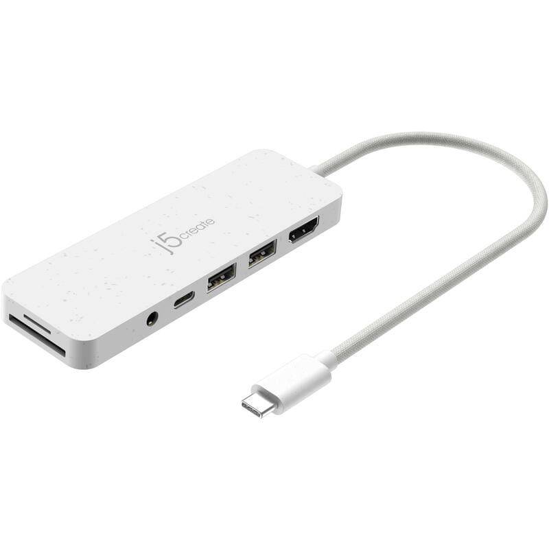USB-хаб J5create USB-C 6-в-1 White (JCD373EW-N)