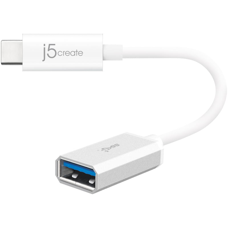 Адаптер J5create USB-C - USB (M/F), 0.1 м, White (JUCX05-N)