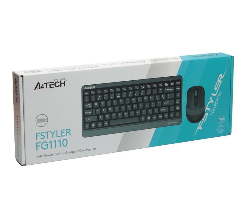 Комплект (клавіатура, миша) бездротовий A4Tech FG1110 Grey