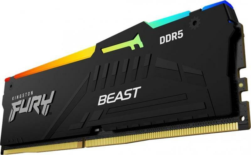 Модуль пам`яті DDR5 32GB/6000 Kingston Fury Beast RGB Black (KF560C36BBE2A-32)