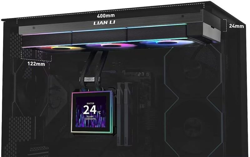 Система водяного охлаждения Lian Li HydroShift II LCD-S 360CL Black (G89.GHS2LCDS36CB.00)