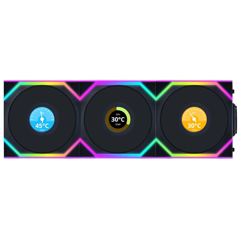 Вентилятор Lian Li Uni Fan SL Wireless LCD 120-3 Black (G99.12SLLCD1W3B.00)