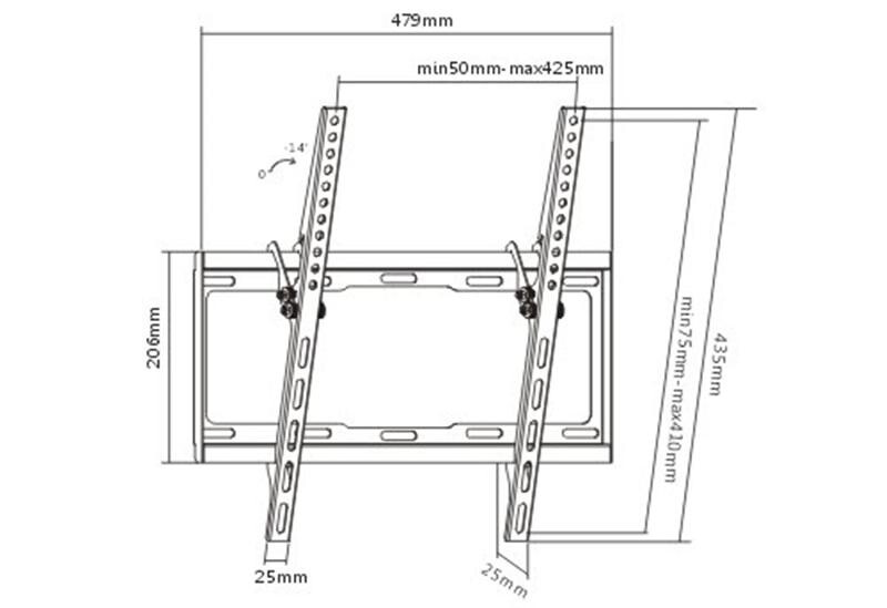 Кронштейн Brateck LP34-44T (VESA400х400)