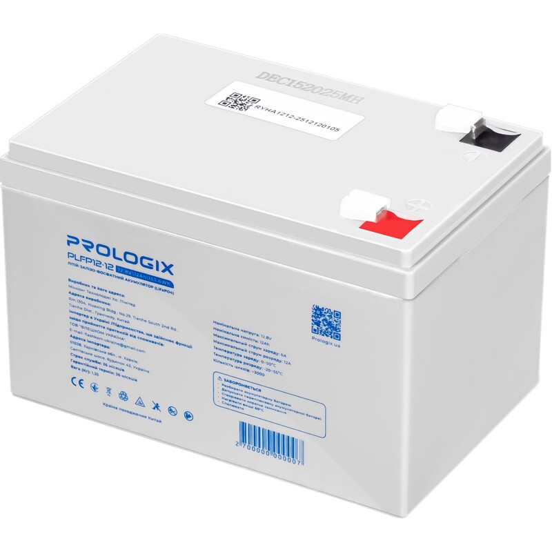 Акумуляторна батарея Prologix 12.8V 12AH 153.6Wh (PLFP12-12) LiFePO4