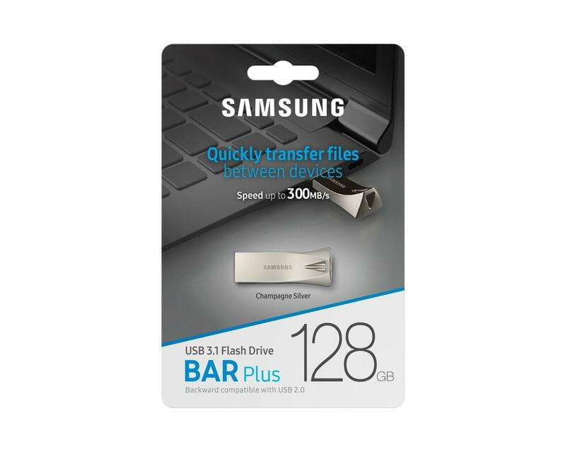Флеш-накопичувач USB3.1 128GB Samsung Bar Plus Champagne Silver (MUF-128BE3/APC)