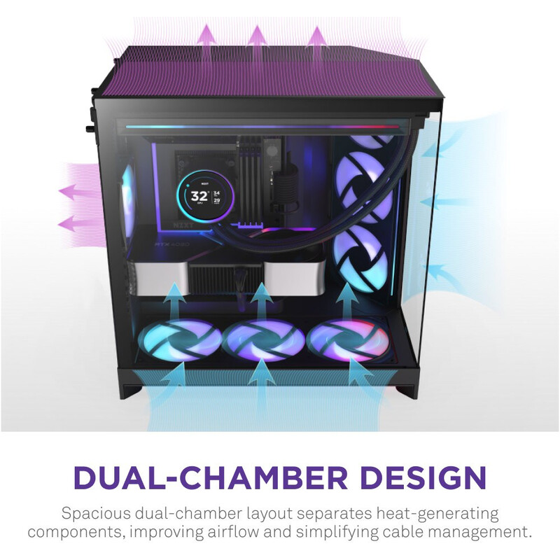 Корпус NZXT H9 Flow RGB+ Black (CM-H92FB-P1)