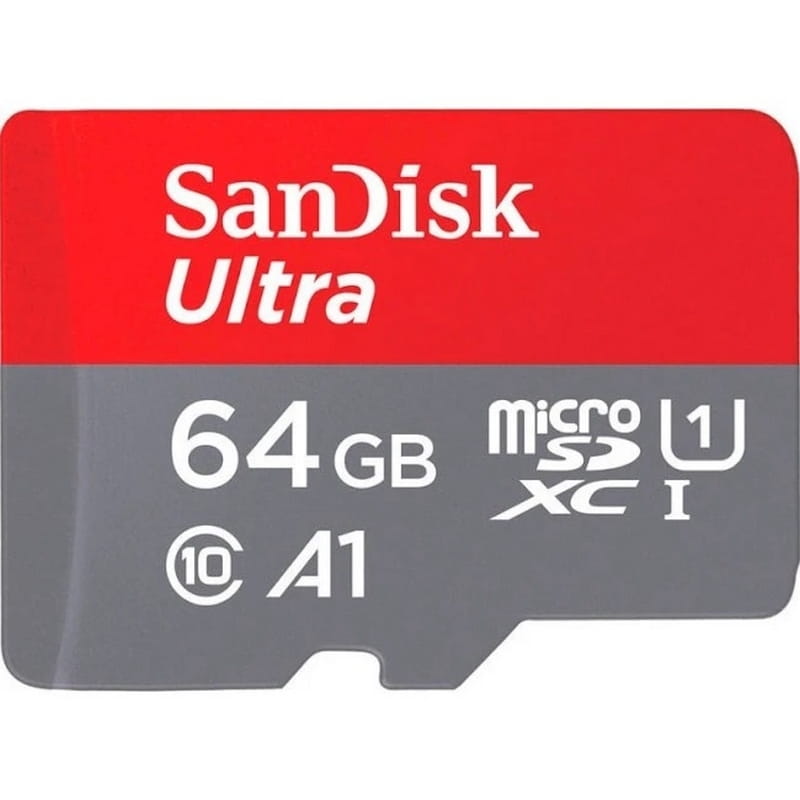 Карта памяти MicroSDXC 64GB UHS-I U1 R140 SanDisk Ultra + SD-адаптер (SDSQUAB-064G-GN6IA)