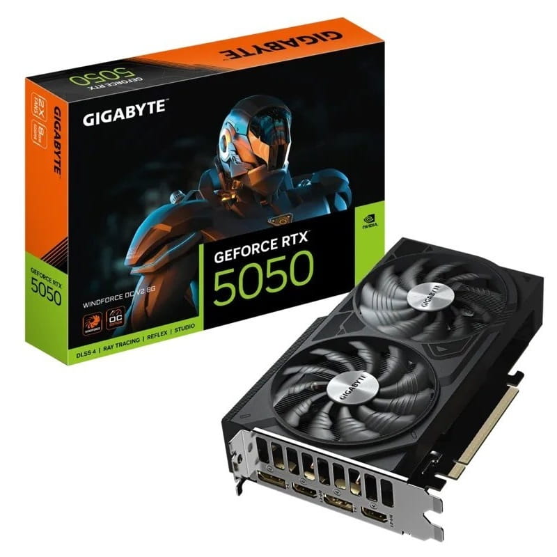 Відеокарта GF RTX 5050 8GB GDDR6 WindForce OC V2 Gigabyte (GV-N5050WF2OCV2-8GD)