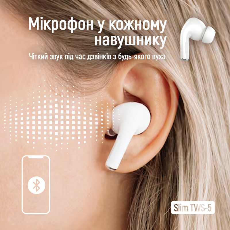 Bluetooth-гарнитура СolorWay Slim TWS-5 Earbuds White (CW-TWS5WT)