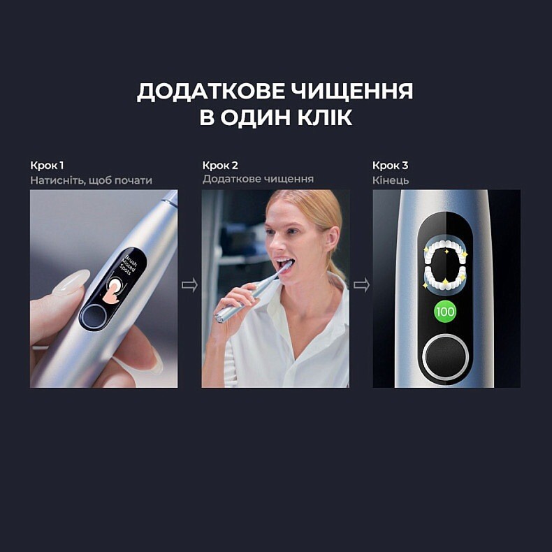 Розумна зубна електрощітка Oclean X Plus Pro Digital Silver (6970810556179)