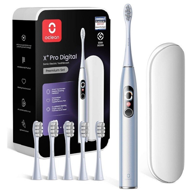 Розумна зубна електрощітка Oclean X Plus Pro Digital Silver (6970810556179)