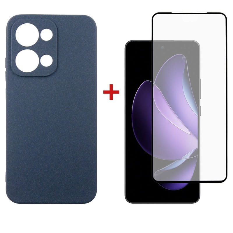 Чохол-накладка Dengos Carbon для Oppo Reno13 5G Blue (DG-KM-177) + захисне скло