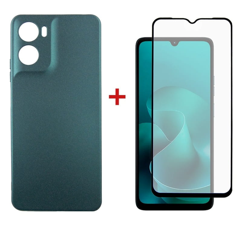 Чeхол-накладка Dengos Soft для Motorola Moto G06 Green (DG-KM-180) + защитное стекло