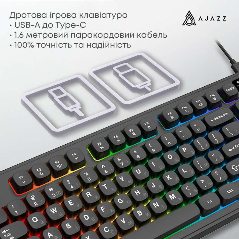Клавіатура Ajazz AF98 Black USB-C Black (AF98-B)