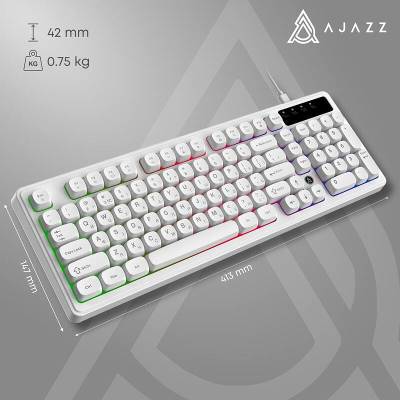 Клавіатура Ajazz AF98 Black USB-C White (AF98-W)
