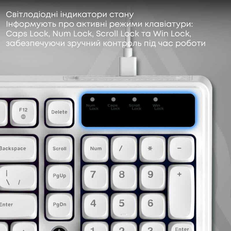 Клавіатура Ajazz AF98 Black USB-C White (AF98-W)