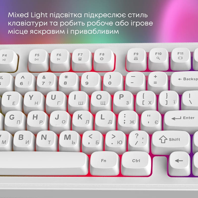 Клавіатура Ajazz AF98 Black USB-C White (AF98-W)