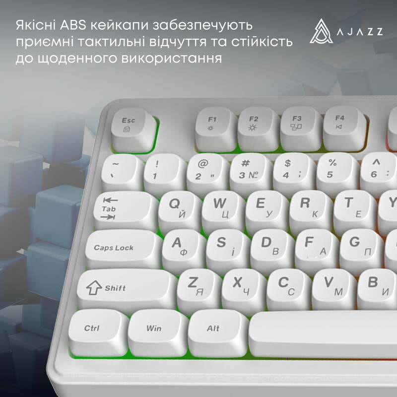 Клавіатура Ajazz AF98 Black USB-C White (AF98-W)