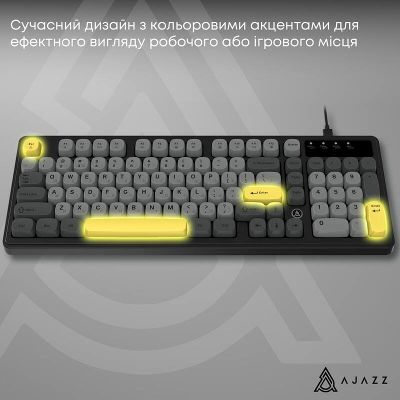 Клавіатура Ajazz AF98 Black USB-C Black Gray Yellow (AF98-BGY)